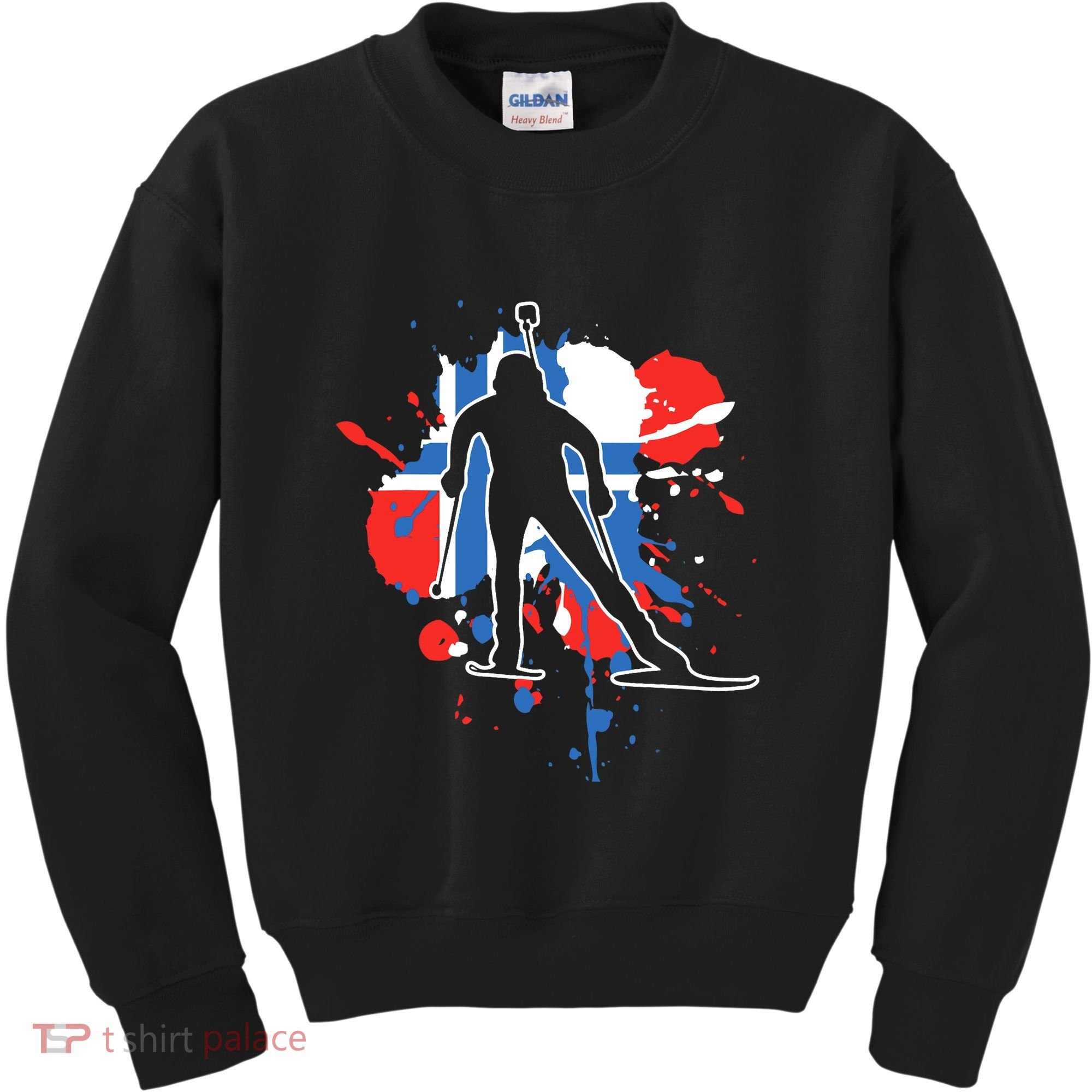 Norway Flag Biathlonist Norwegian Biathlon Kids Sweatshirt