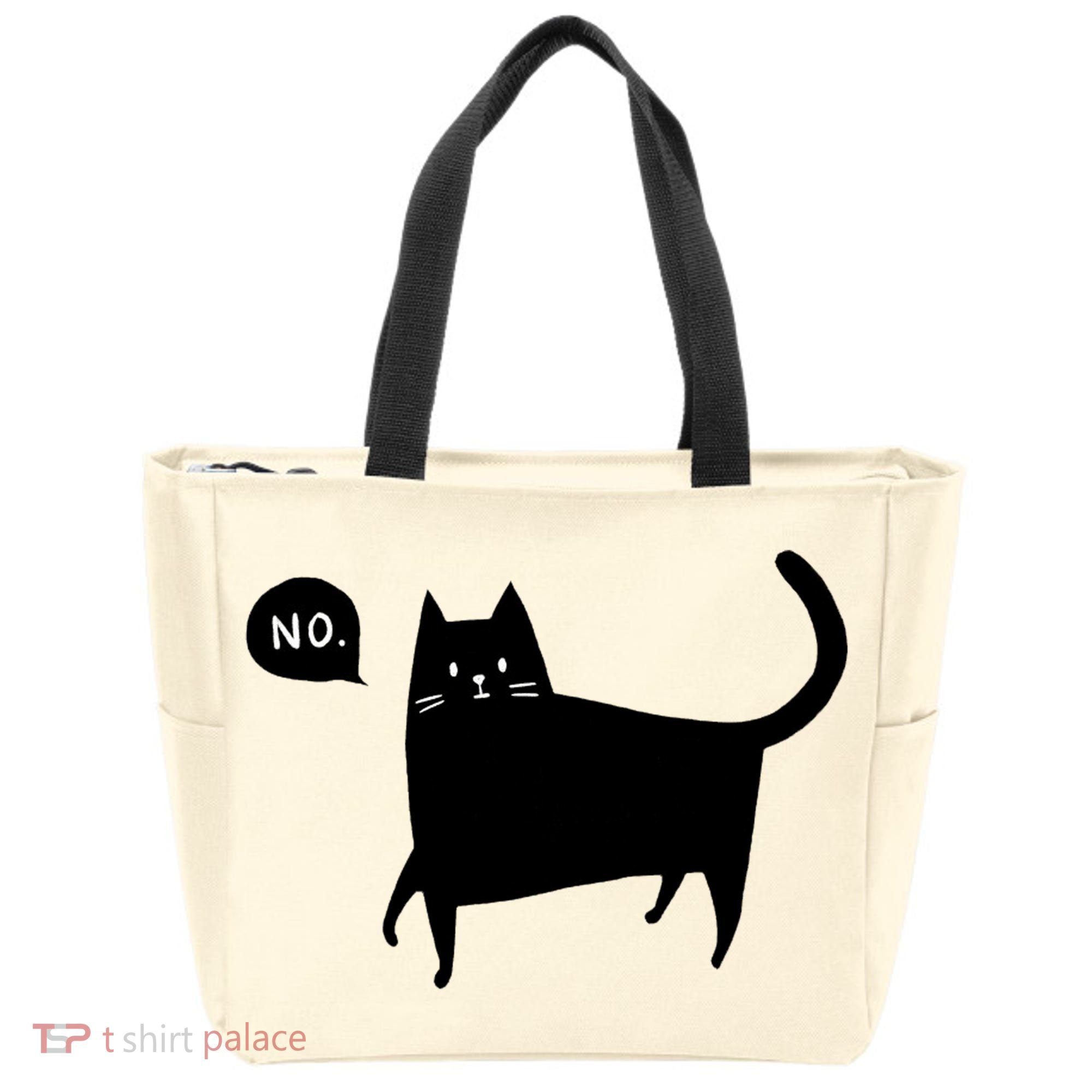 No Funny Black Cat Tote Bag