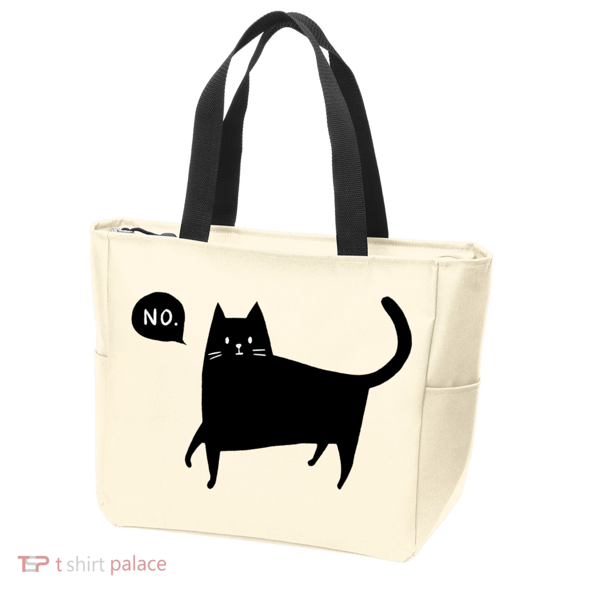 No Funny Black Cat Tote Bag