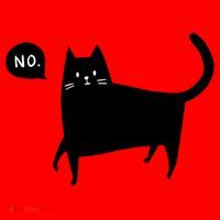 No Funny Black Cat Santa Hat thumb 1