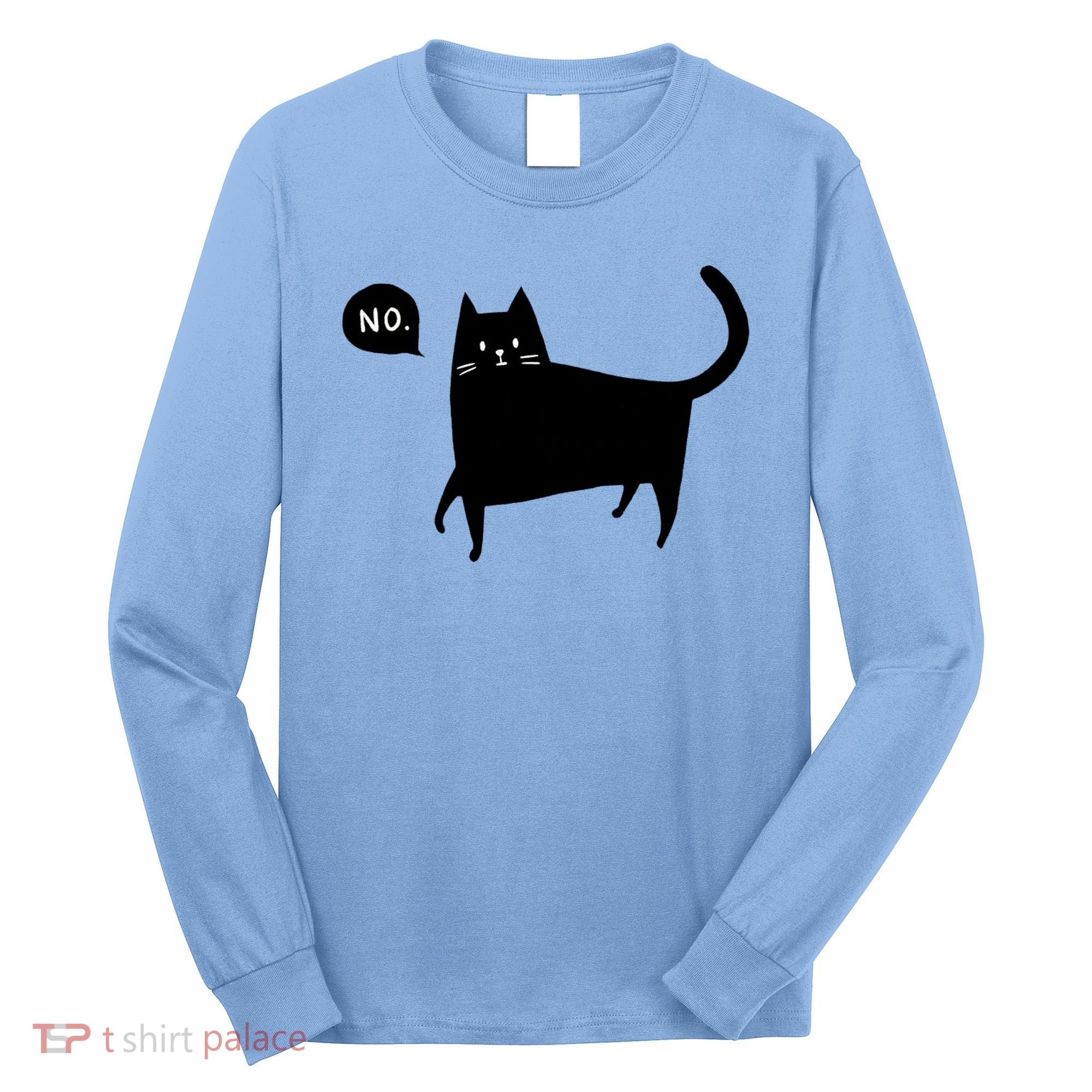 No Funny Black Cat Long Sleeve Shirt