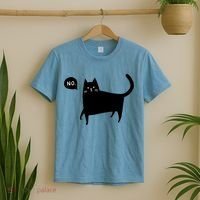 No Funny Black Cat T-Shirt thumb 2