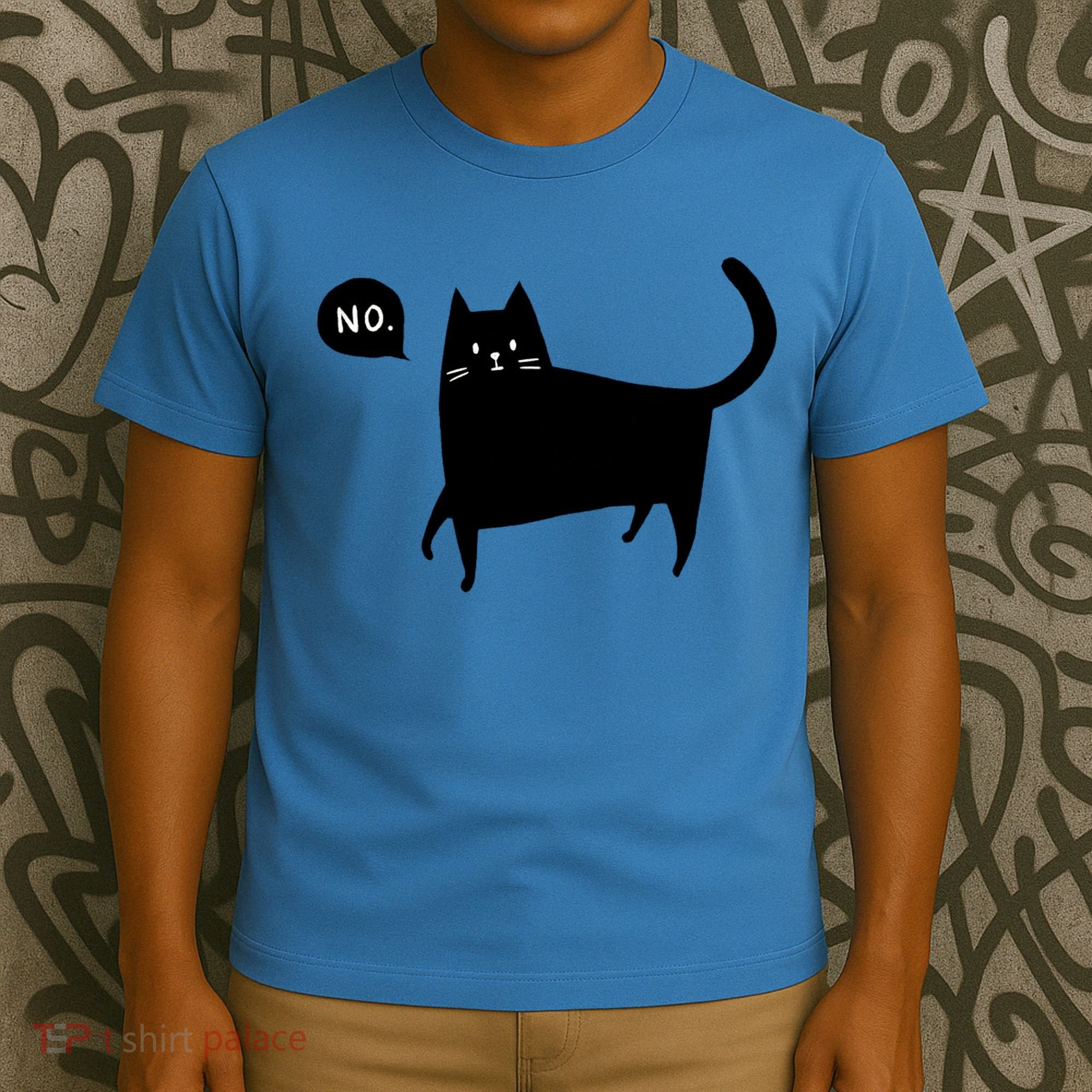 No Funny Black Cat T-Shirt