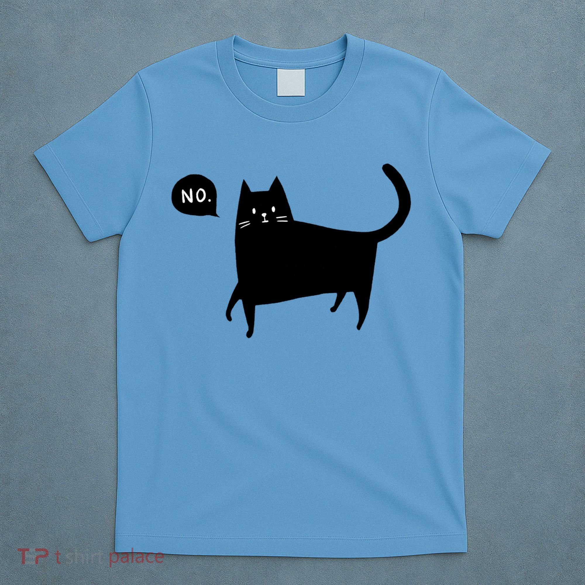 No Funny Black Cat T-Shirt