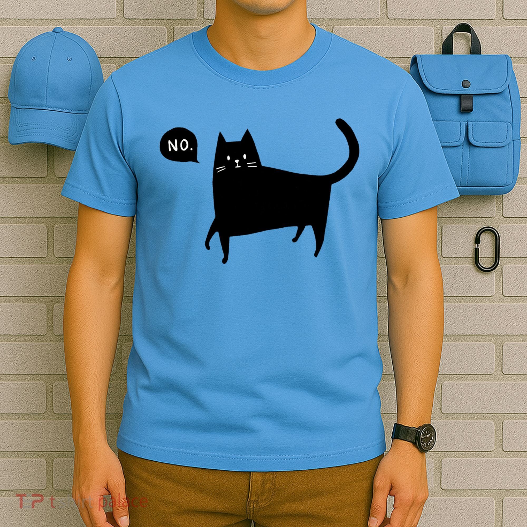 No Funny Black Cat T-Shirt