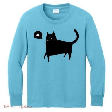 No Funny Black Cat Kids Long Sleeve Shirt