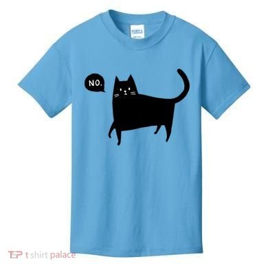 No Funny Black Cat Kids T-Shirt