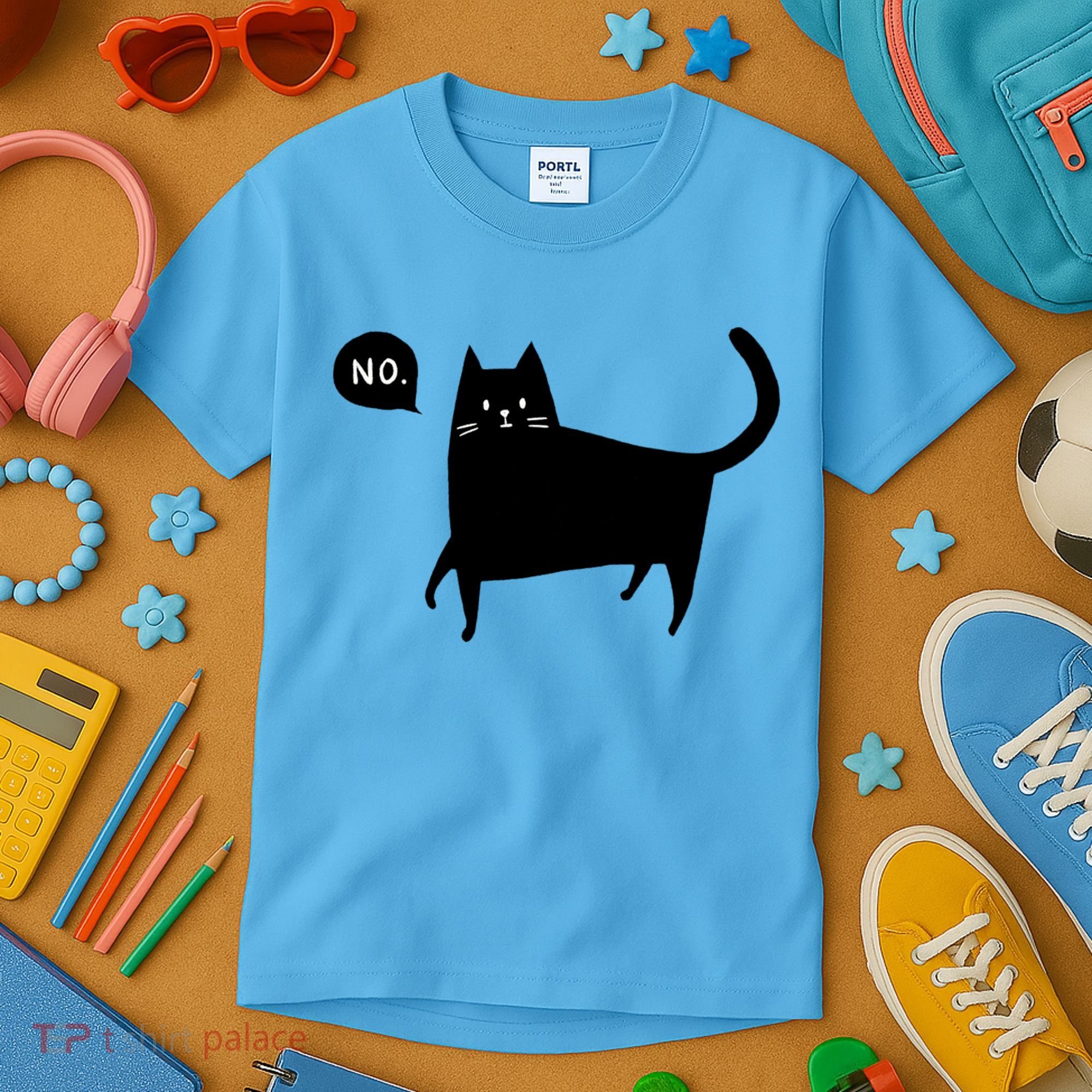 No Funny Black Cat Kids T-Shirt