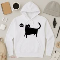 No Funny Black Cat Hoodie thumb 3