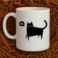 No Funny Black Cat Coffee Mug thumb 2