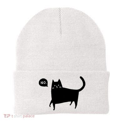 No Funny Black Cat Beanie
