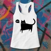 No Funny Black Cat Women's Tank Top thumb 3