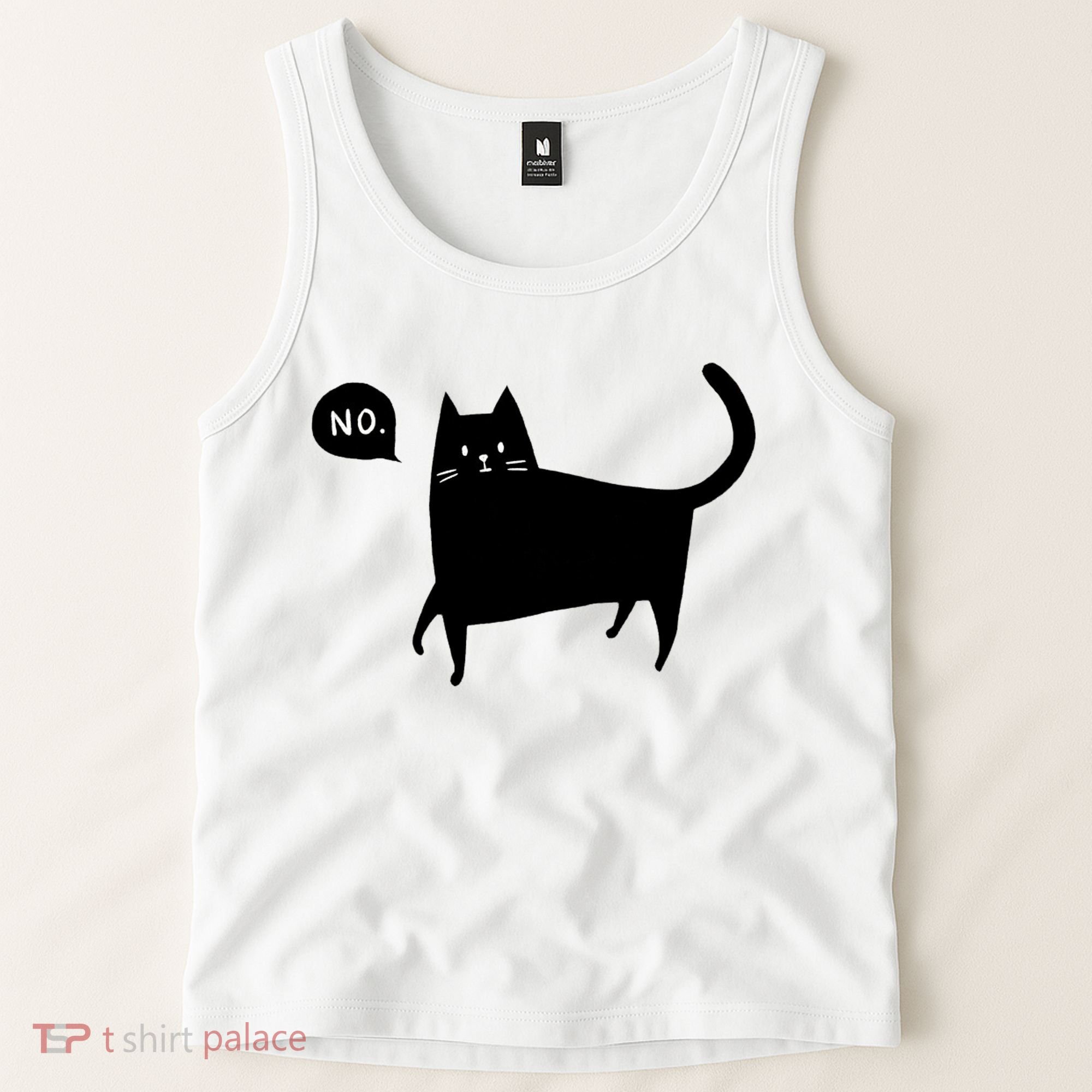 No Funny Black Cat Tank Top