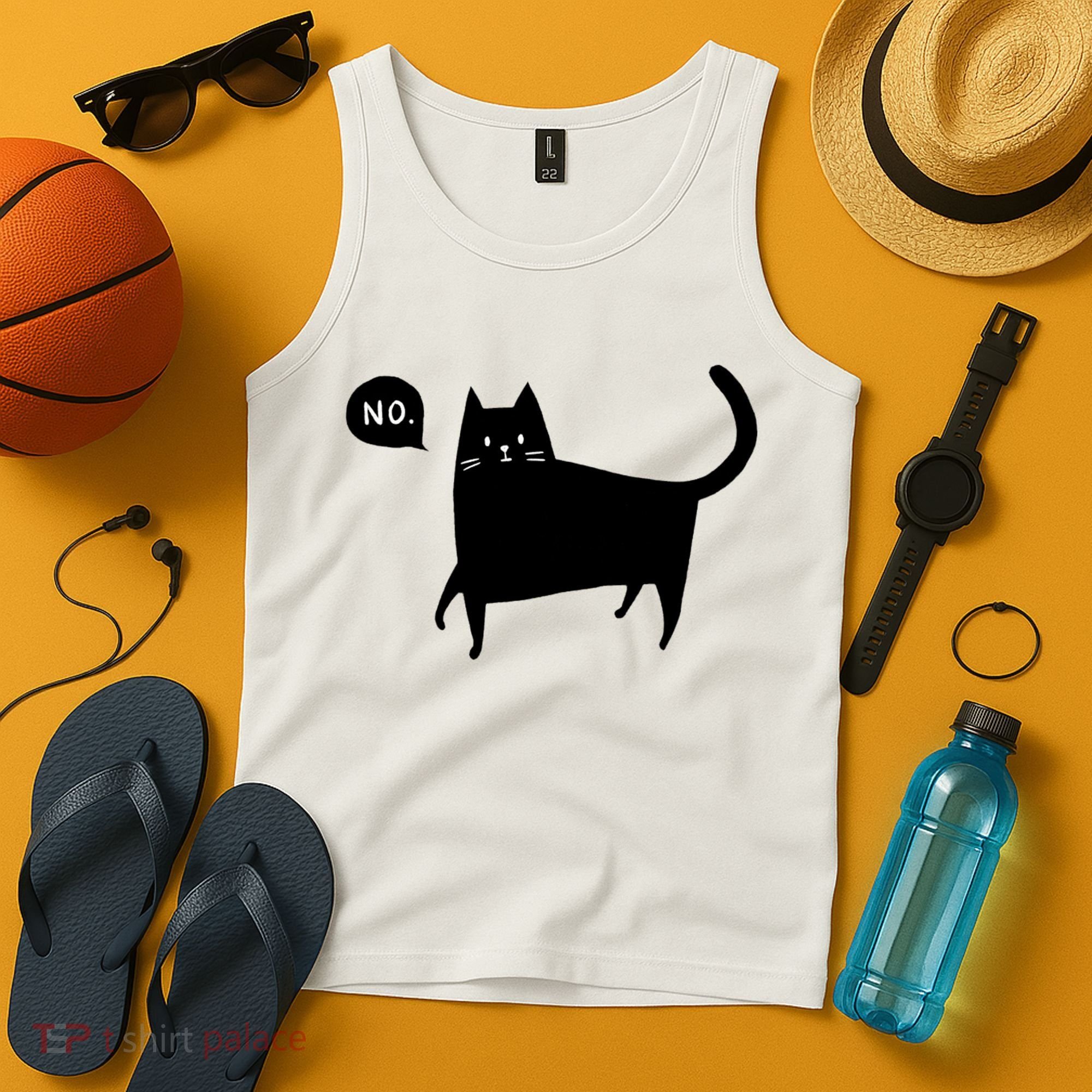 No Funny Black Cat Tank Top
