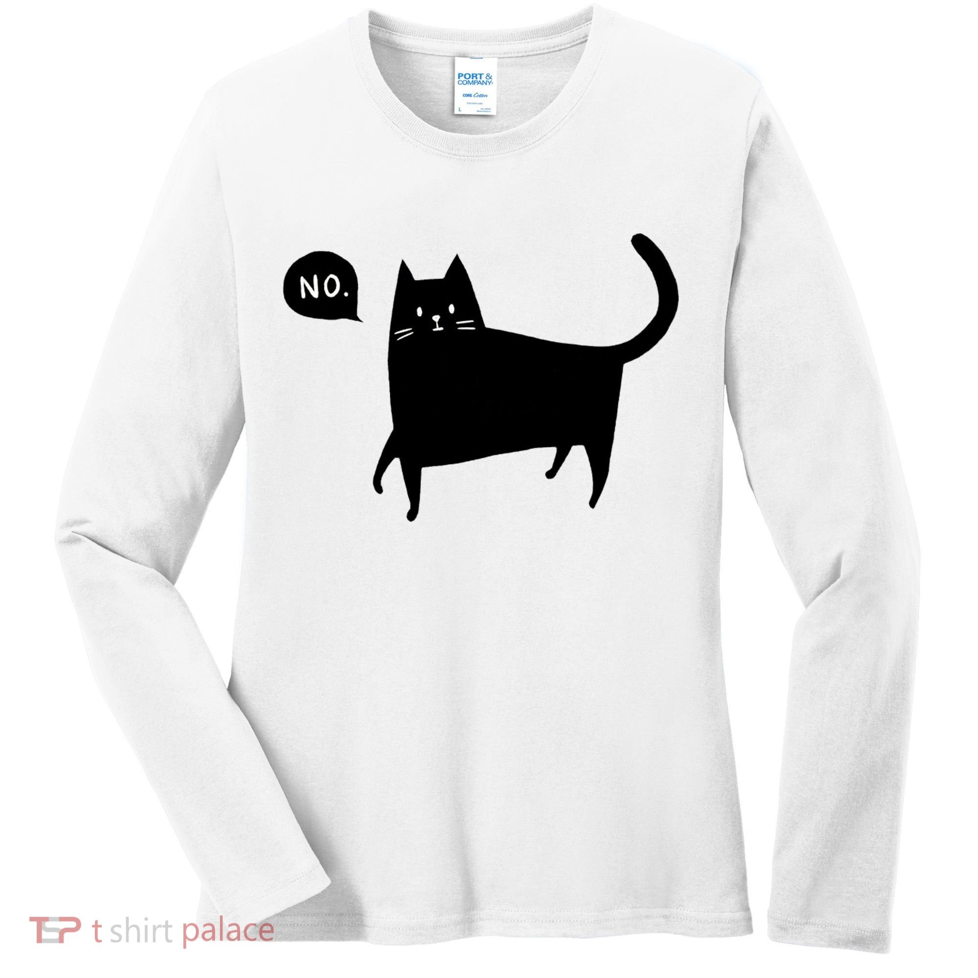 No Funny Black Cat Women's Long Sleeve Shirt