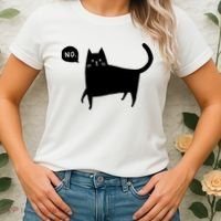 No Funny Black Cat Women's T-Shirt thumb 2