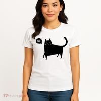 No Funny Black Cat Women's T-Shirt thumb 4
