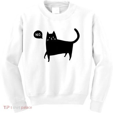 No Funny Black Cat Kids Sweatshirt