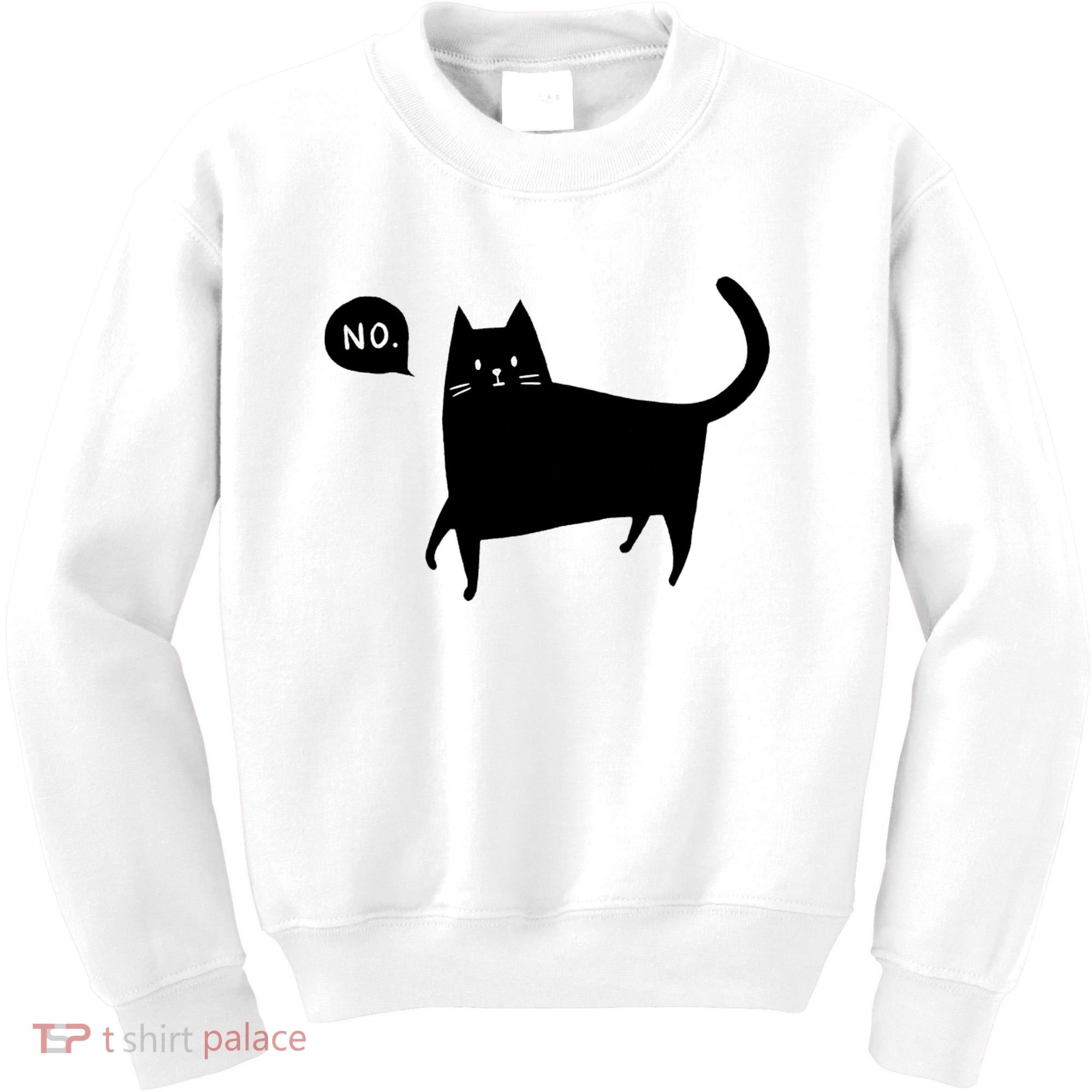 No Funny Black Cat Kids Sweatshirt