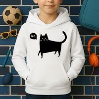 No Funny Black Cat Kids Hoodie thumb 2