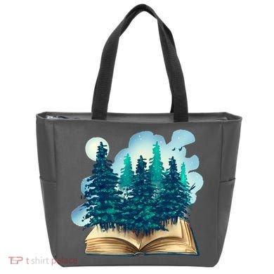 Nature Forest Book Tote Bag
