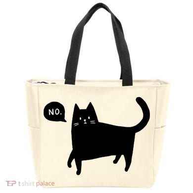 No Funny Black Cat Tote Bag