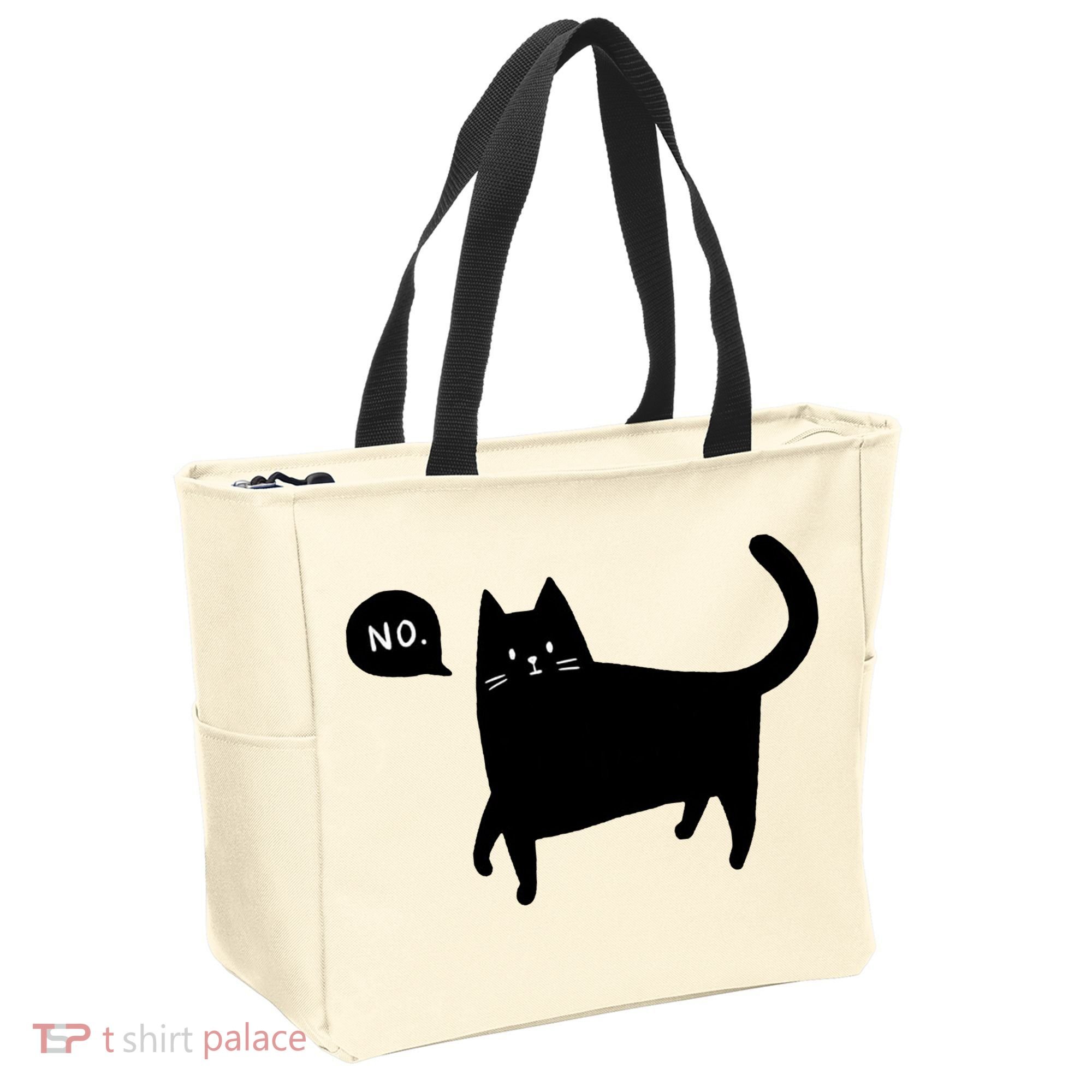 No Funny Black Cat Tote Bag