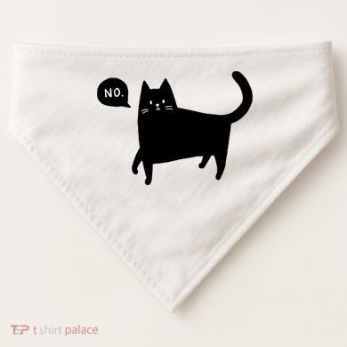 No Funny Black Cat USA-Made Doggie Bandana
