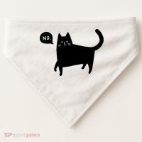 No Funny Black Cat USA-Made Doggie Bandana thumb 0