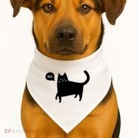 No Funny Black Cat USA-Made Doggie Bandana thumb 1