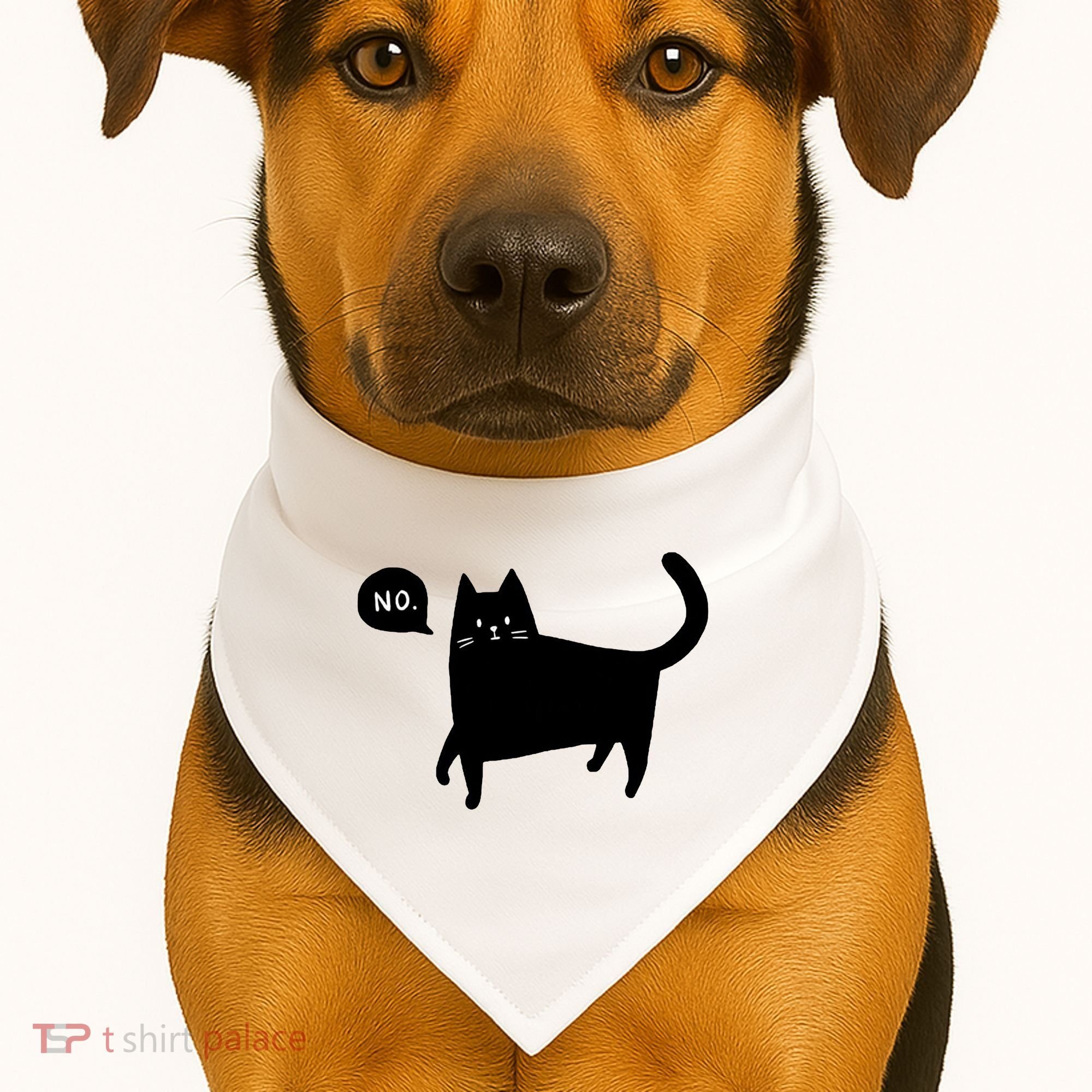 No Funny Black Cat USA-Made Doggie Bandana