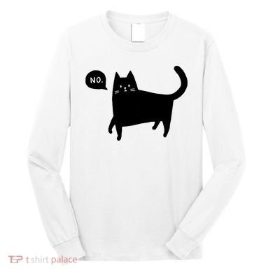 No Funny Black Cat Long Sleeve Shirt