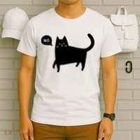 No Funny Black Cat T-Shirt thumb 6
