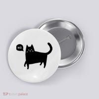 No Funny Black Cat Button thumb 0