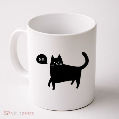 No Funny Black Cat Coffee Mug