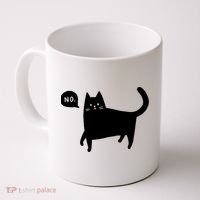 No Funny Black Cat Coffee Mug thumb 0
