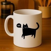 No Funny Black Cat Coffee Mug thumb 4