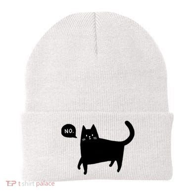 No Funny Black Cat Beanie