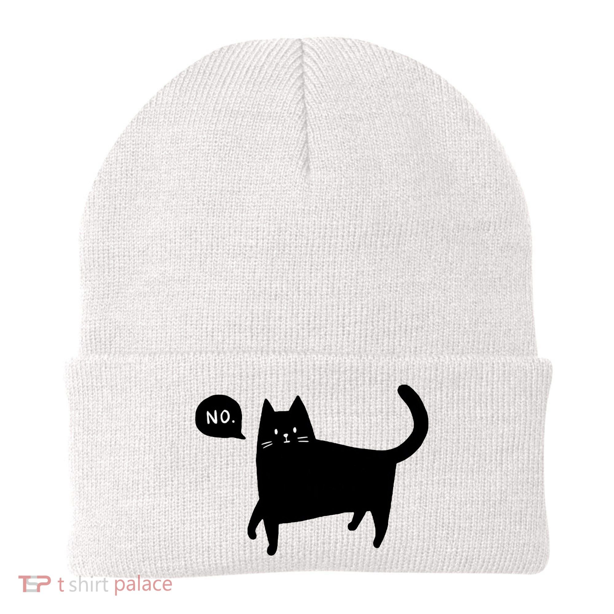 No Funny Black Cat Beanie