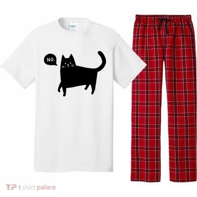 No Funny Black Cat Pajama Set