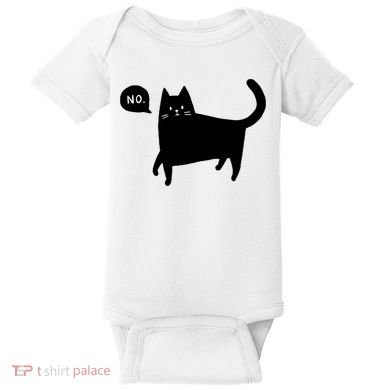 No Funny Black Cat Baby Bodysuit