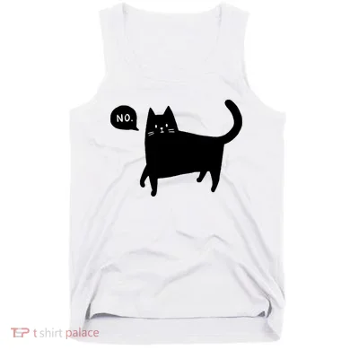 No Funny Black Cat Tank Top