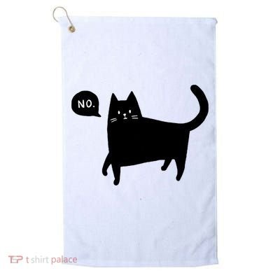 No Funny Black Cat Golf Towel
