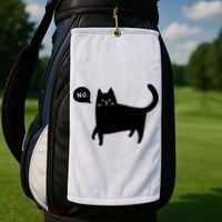 No Funny Black Cat Golf Towel thumb 2