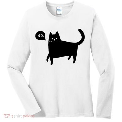 No Funny Black Cat Women's Long Sleeve Shirt