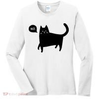 No Funny Black Cat Women's Long Sleeve Shirt thumb 0