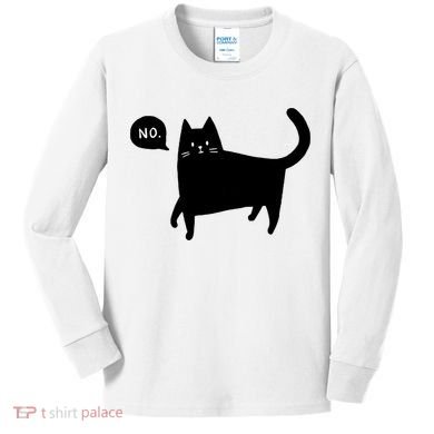 No Funny Black Cat Kids Long Sleeve Shirt