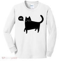 No Funny Black Cat Kids Long Sleeve Shirt thumb 0