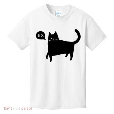 No Funny Black Cat Kids T-Shirt