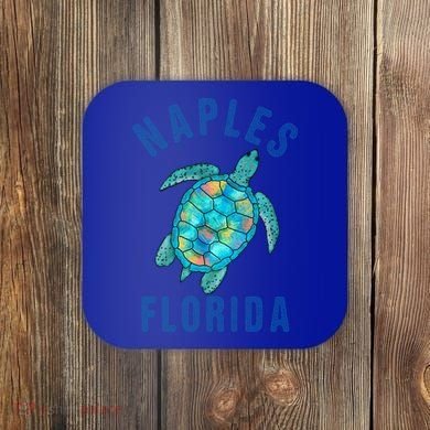 Naples Fl Beach Design / Sea Turtle Illustration Gift Meaningful Gift Coaster
